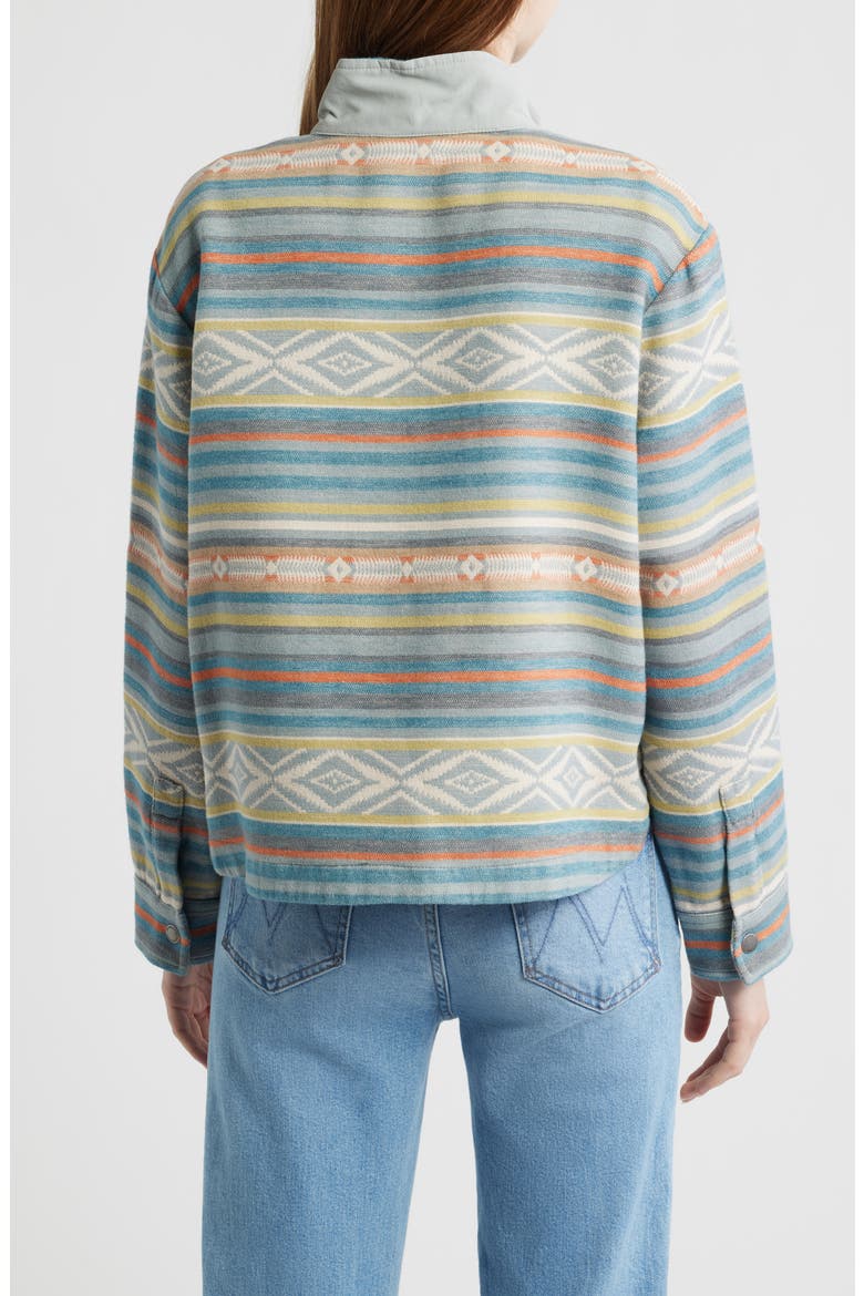 Double Soft Half Snap Top, Alternate, color, TEAL MULTI STRIPE