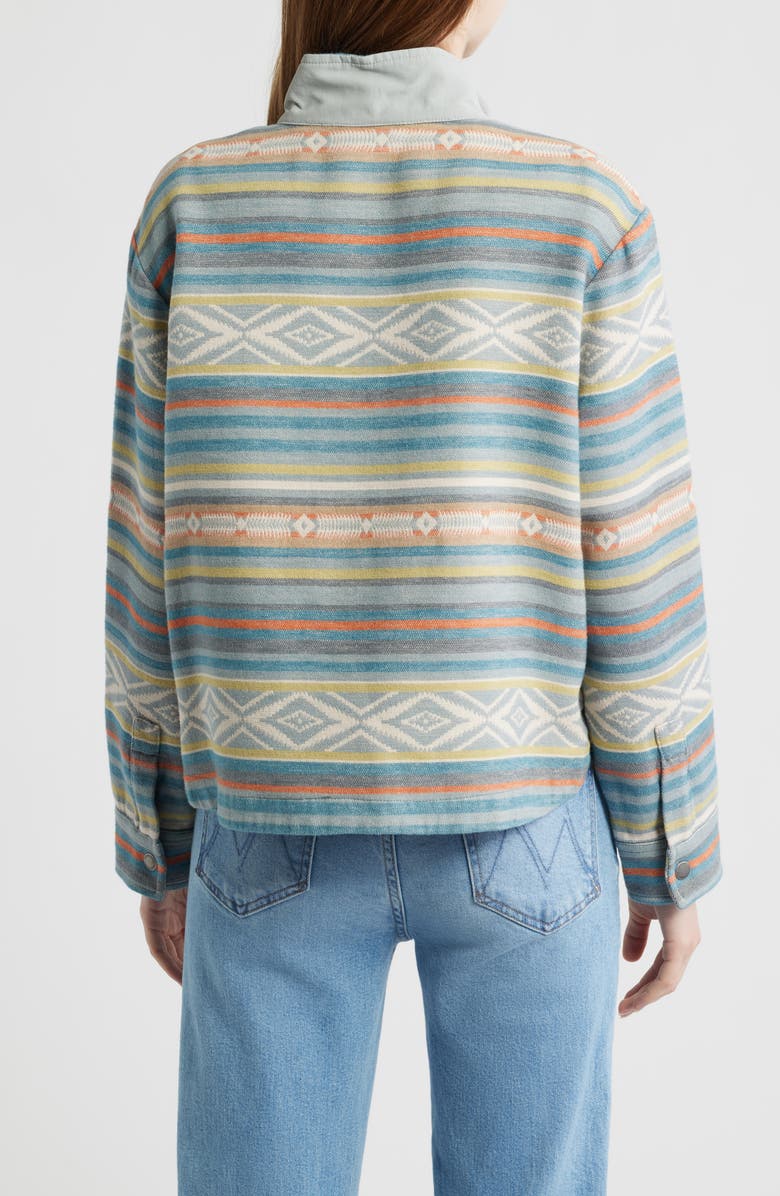 Pendleton Double Soft Half Snap Top, Alternate, color, Teal Multi Stripe