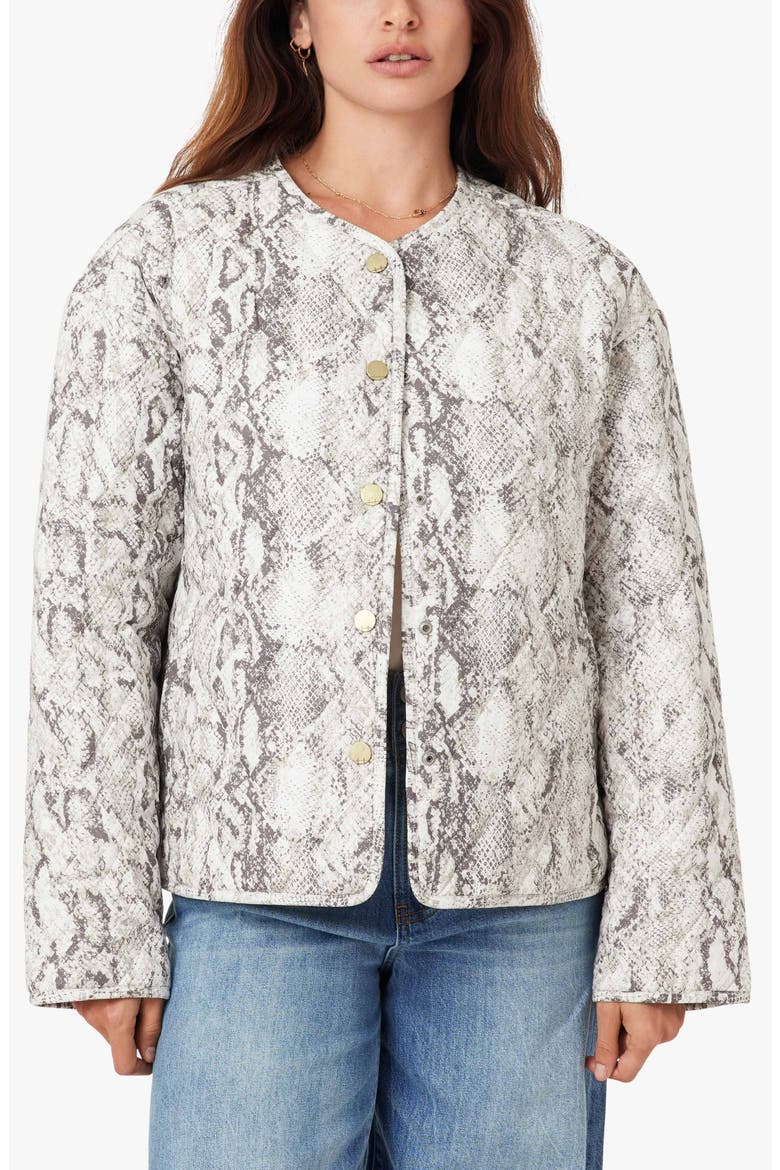 Snakeskin Print Quilted Jacket, Main, color, SNAKE PRINT