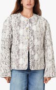 Habitual Snakeskin Print Quilted Jacket