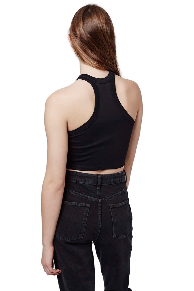 Racerback Crop Tank, Alternate, color, BLACK