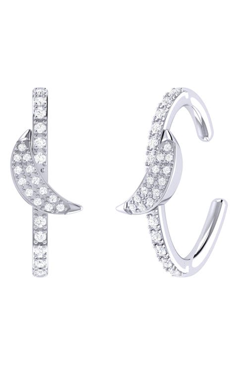 Moonlit Diamond Ear Cuffs