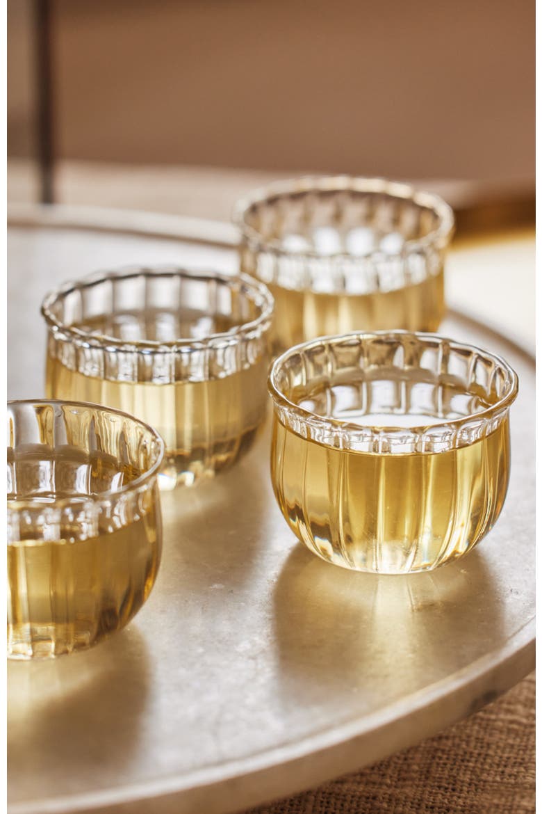 Kira Small Glass Cups - Set of 4, Alternate, color, Clear
