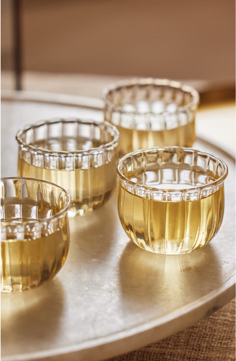 Fleck Kira Small Glass Cups - Set of 4, Alternate, color, Clear