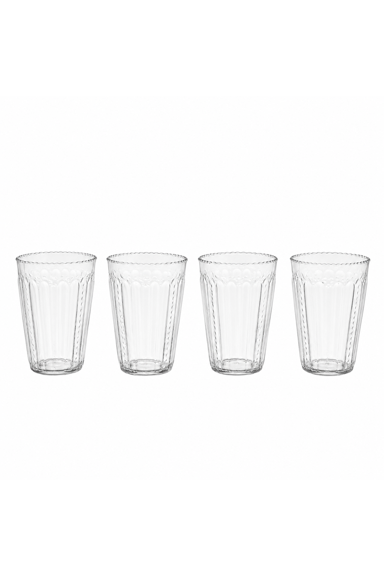 Ruffle Glass Tumbler - Set of 4, Main, color, Clear