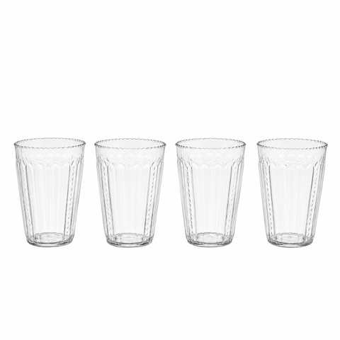 Ruffle Glass Tumbler - Set of 4