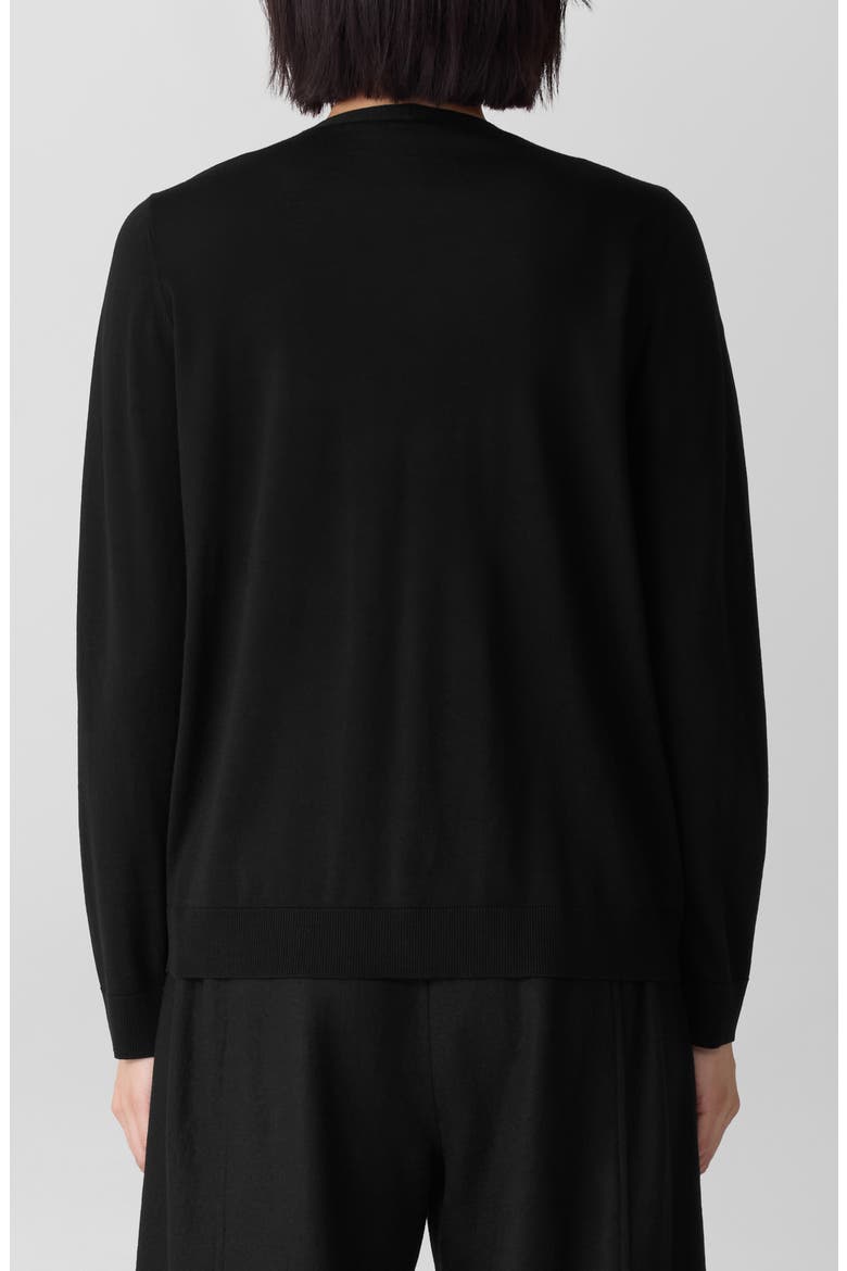 V-Neck Wool Cardigan, Alternate, color, BLACK