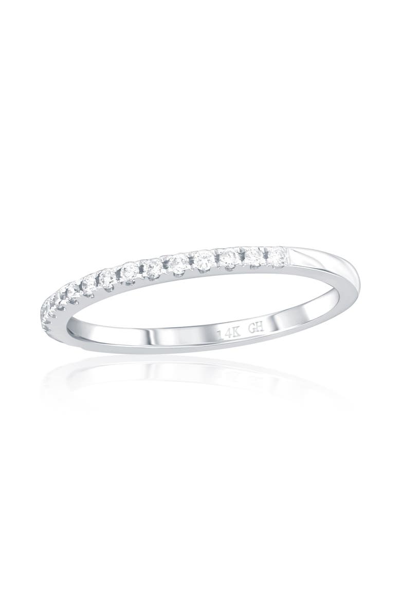 14K Gold 0.19cttw Diamond Band Ring, Main, color, White Gold