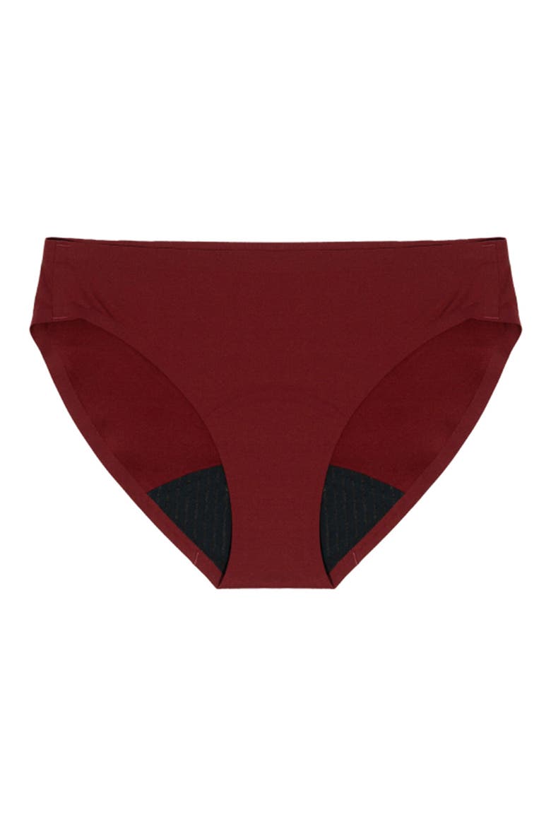 Period & Leakproof Super Absorbency Seamless Bikini, Alternate, color, CRIMSON ROSE