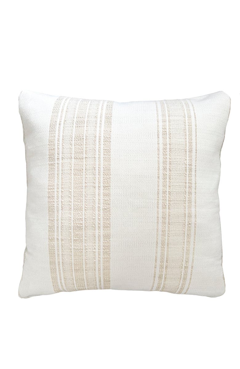 Anaya Beach Club White Stripe Indoor Outdoor Pillow, Alternate, color, Beige Stripe