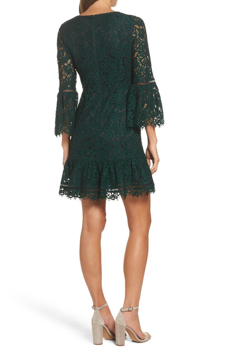 Eliza J Lace Bell Sleeve Fit & Flare Minidress, Alternate, color,