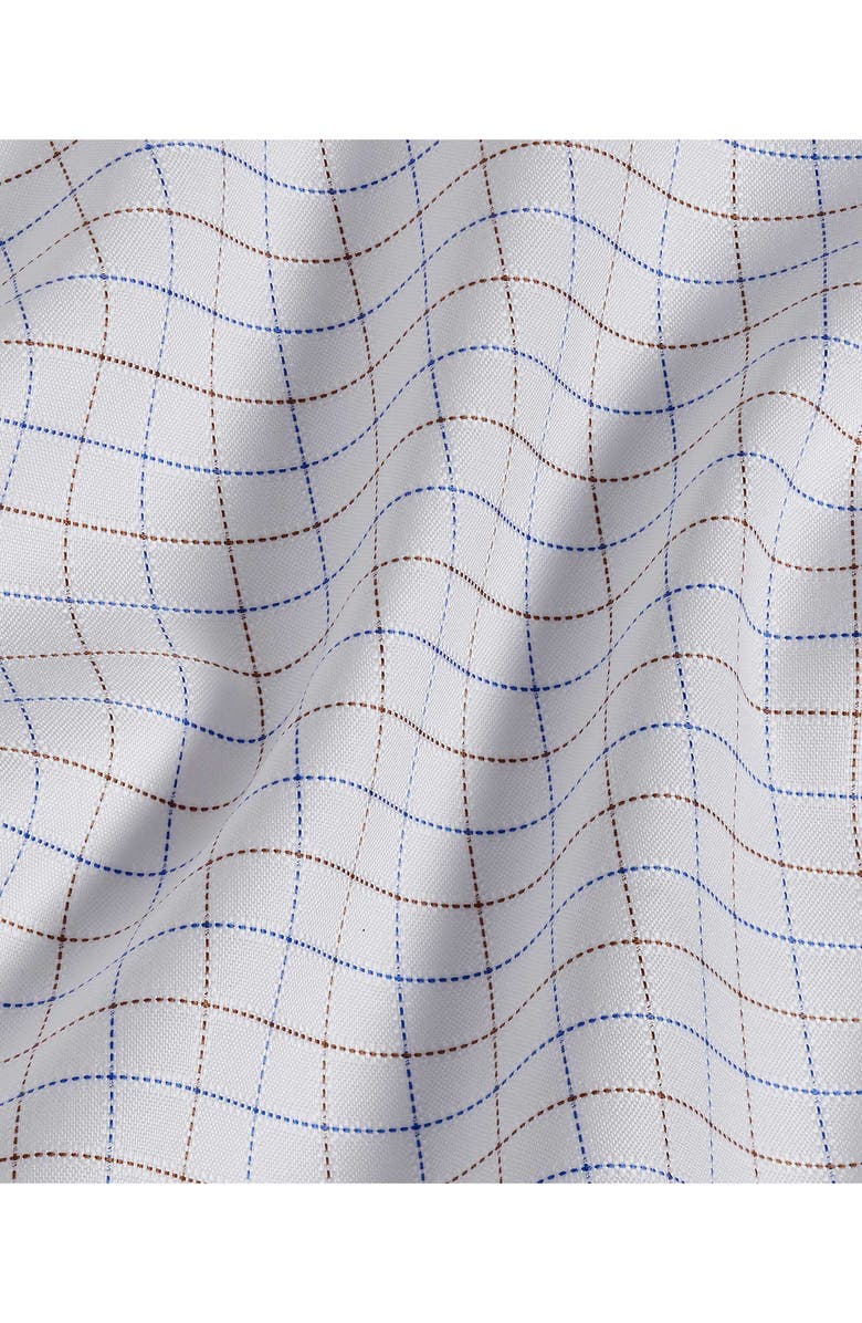 David Donahue Regular Fit Check Cotton Dobby Dress Shirt, Alternate, color, White/ Dune