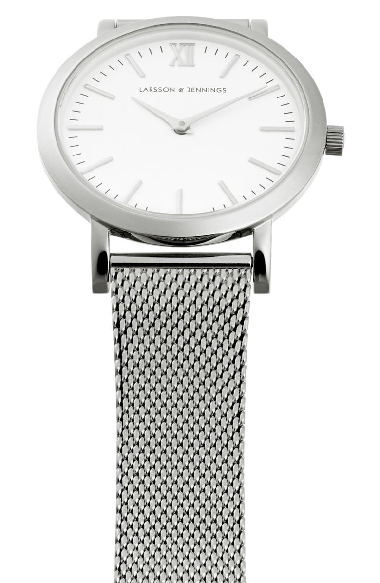 LARSSON & JENNINGS 'Lugano' Mesh Strap Watch, 33mm, Alternate, color,