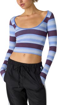 Free People Glow Getter Striped Long Sleeve Knit Top