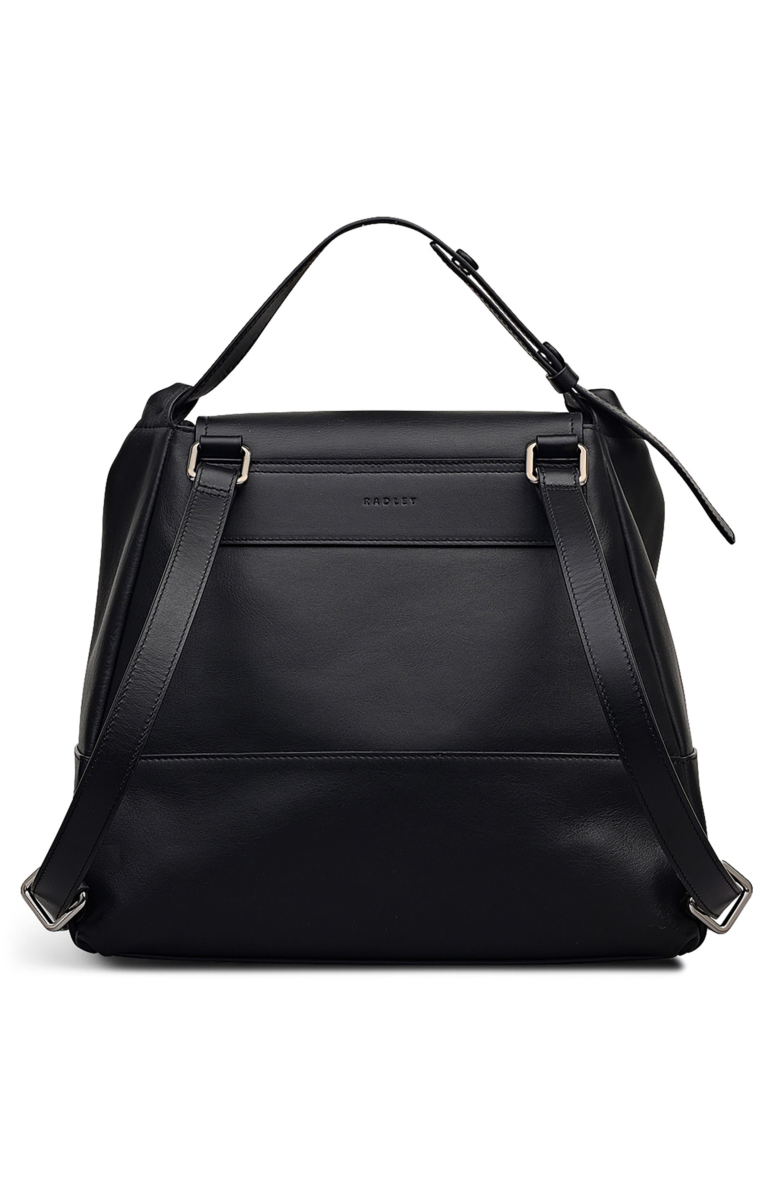 Radley The Medium Portobello Leather Backpack, Alternate, color, Black