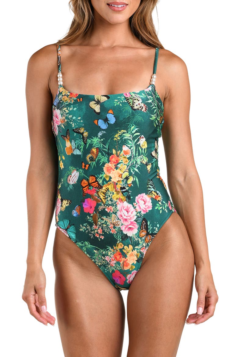 Remi Print One-Piece Swimsuit, Main, color, GREEN MULTI