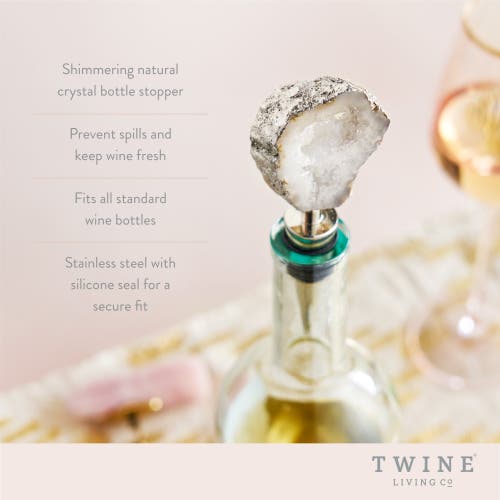 Twine White Geode Bottle Stopper In White