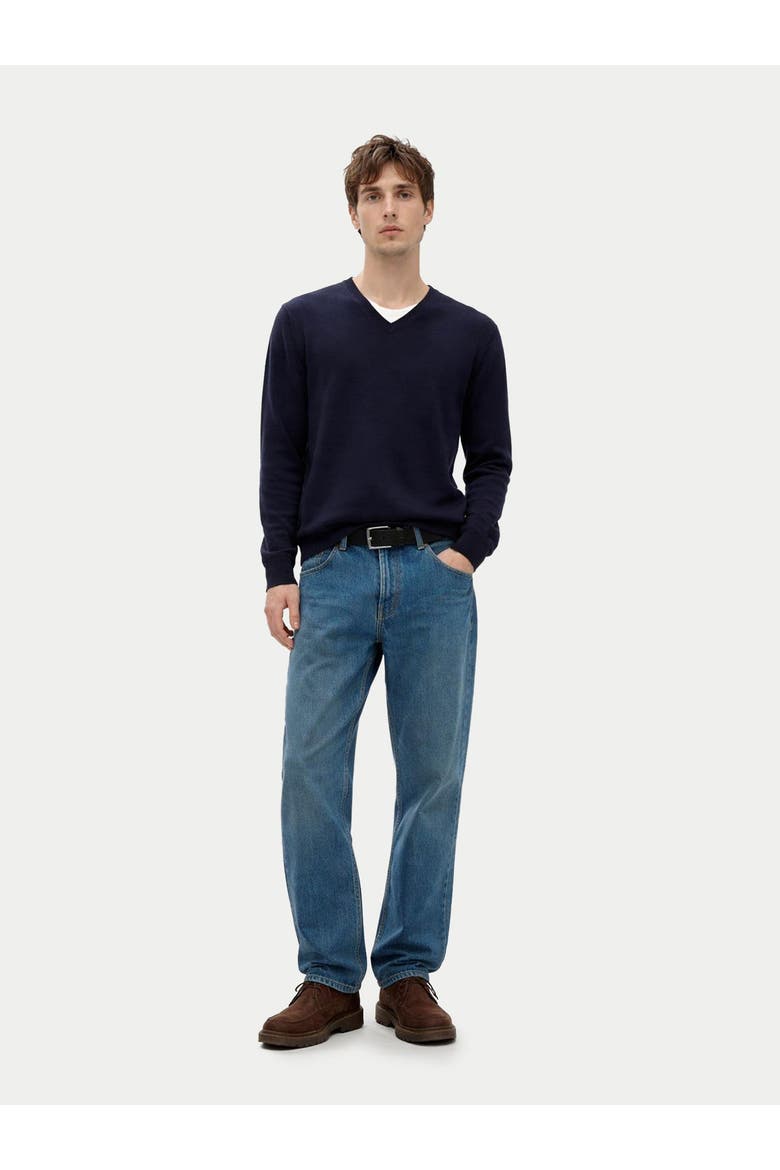 Timeless V-Neck Cashmere Sweater, Alternate, color, navy blazer