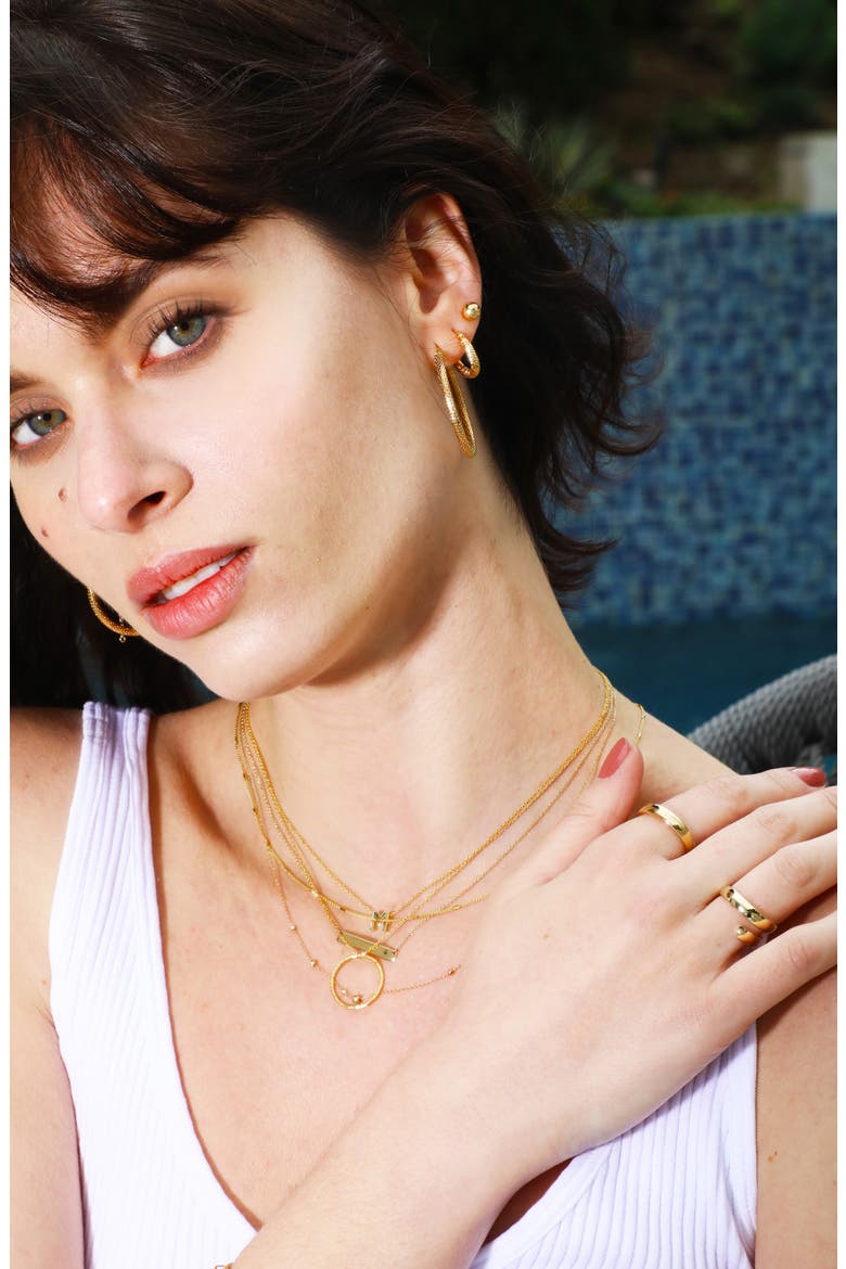 14K Gold Bar Station Chain Necklace, Alternate, color, 14K WHITE GOLD