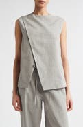 LOULOU DE SAISON Della Asymmetric Mélange Linen & Cotton Top