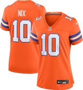 Nike Women's Nike Bo Nix Orange Denver Broncos Mile High Collection 1977 Throwback Player Game Jersey