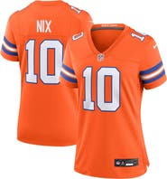 Nike Women's Nike Bo Nix Orange Denver Broncos Mile High Collection 1977 Throwback Player Game Jersey