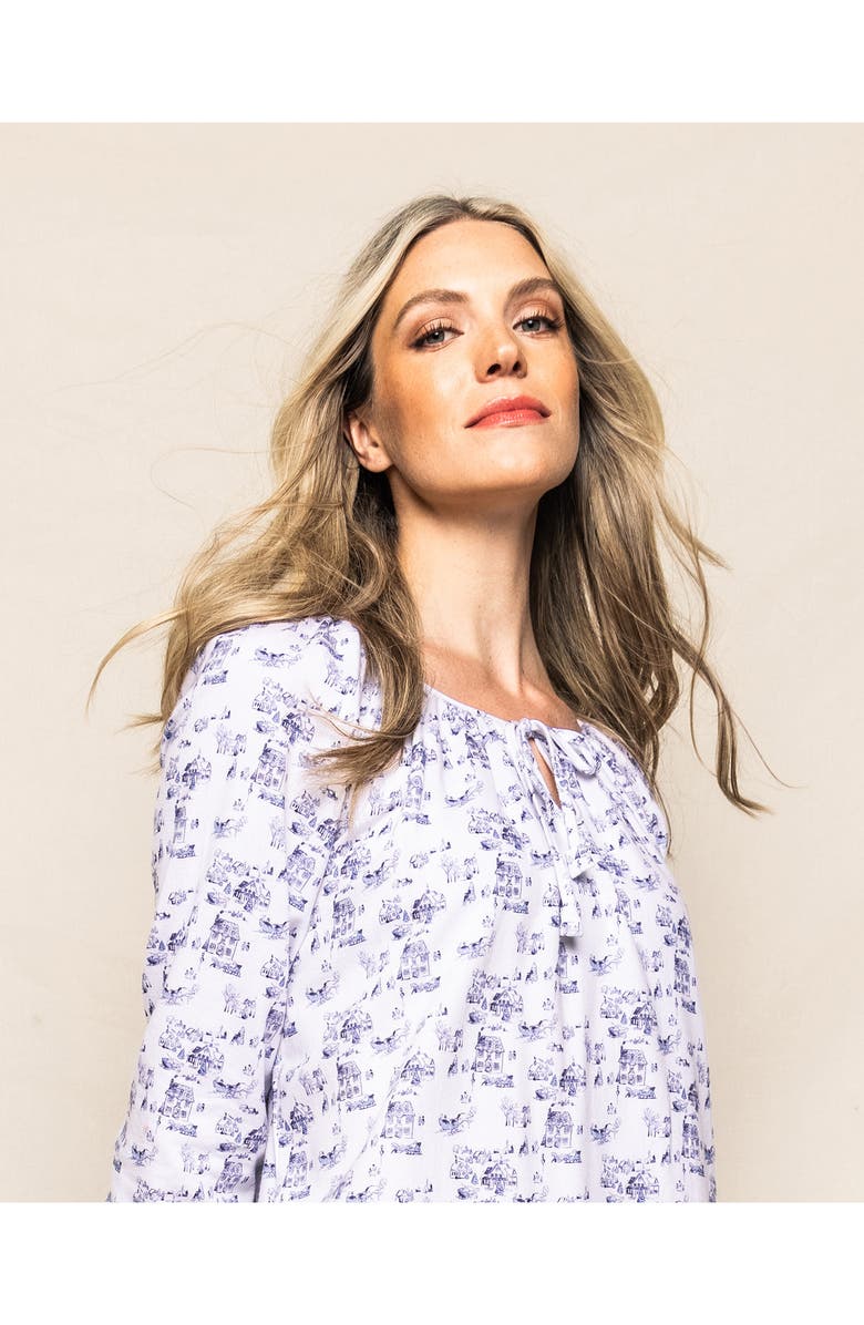 Petite Plume Winter Vignette Delphine Flannel Nightgown, Alternate, color,