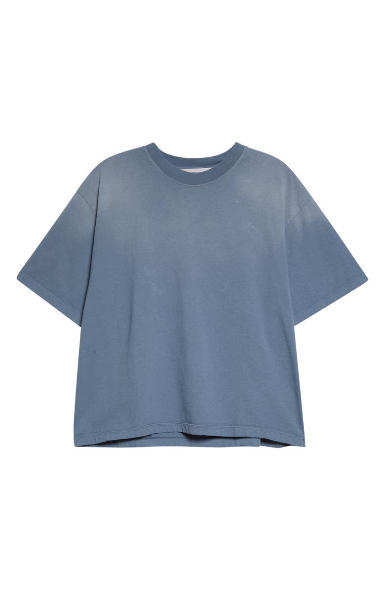 Golden Goose Distressed & Faded Boxy Cotton T-Shirt, Main, color, Windward Blue