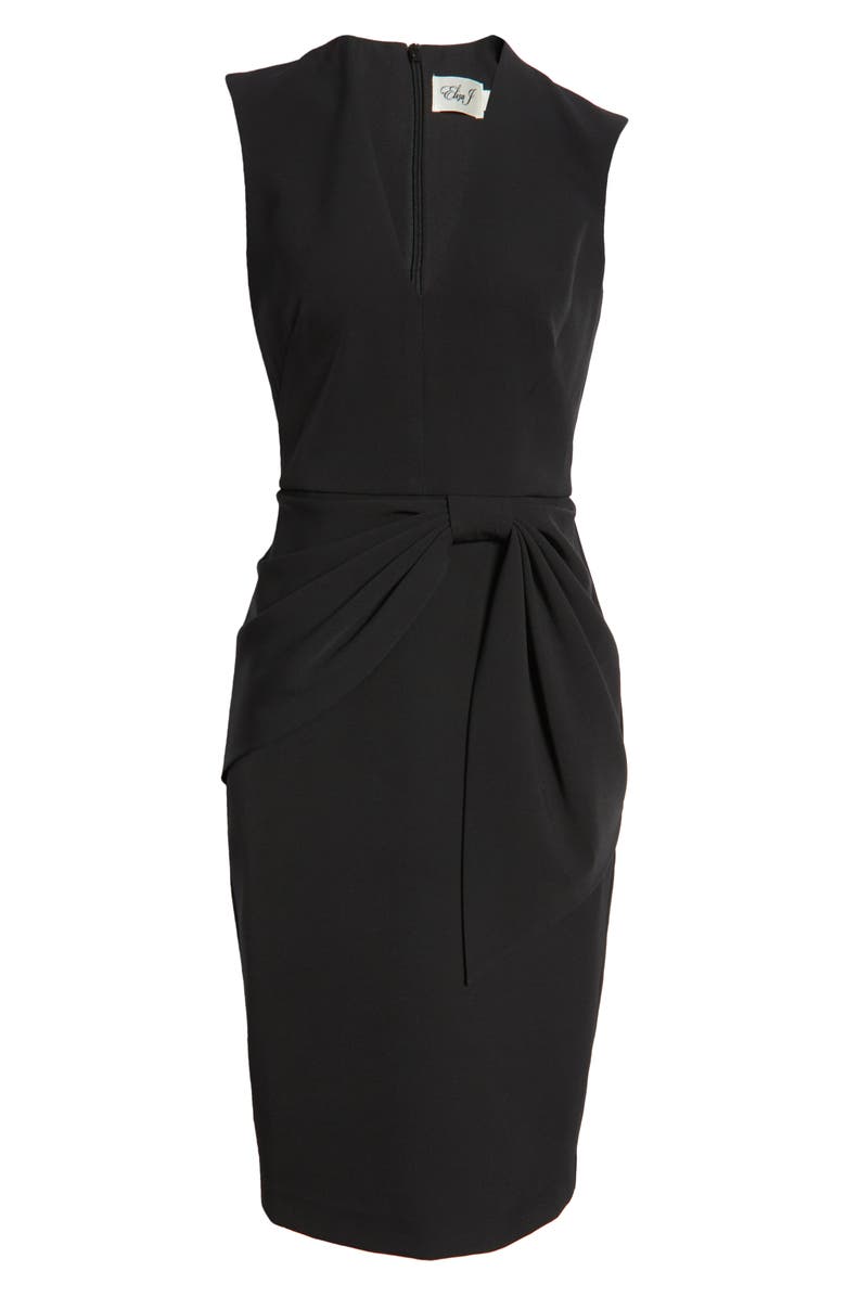 Eliza J Knot Detail Sleeveless Sheath Cocktail Dress, Alternate, color, 