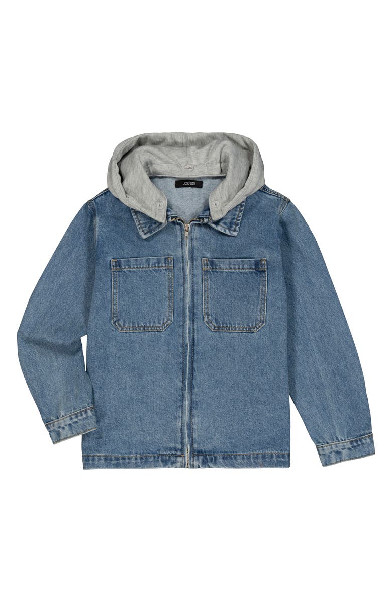 Joe's Jeans Kids' Denim Chore Jacket with Removable Hood, Main, color, Medium Wash 170