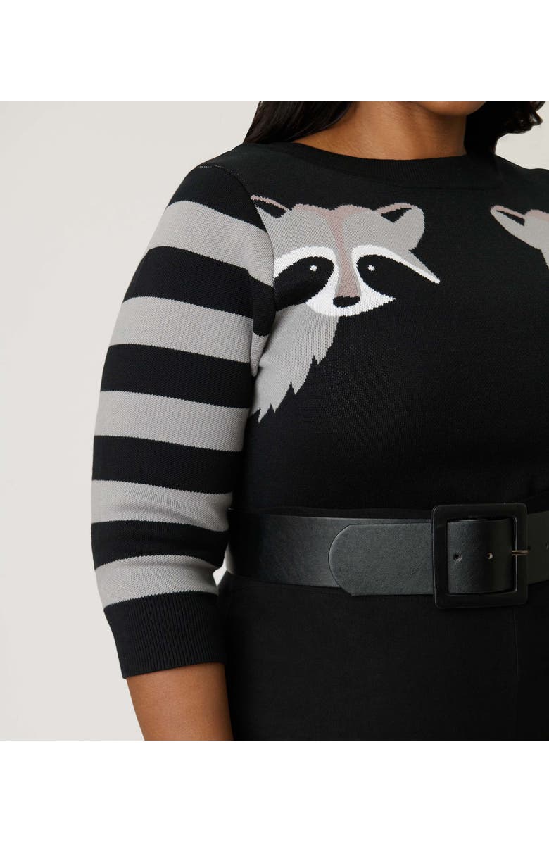 Unique Vintage Plus Size Minou Sweater, Alternate, color, Black & Grey Stripe