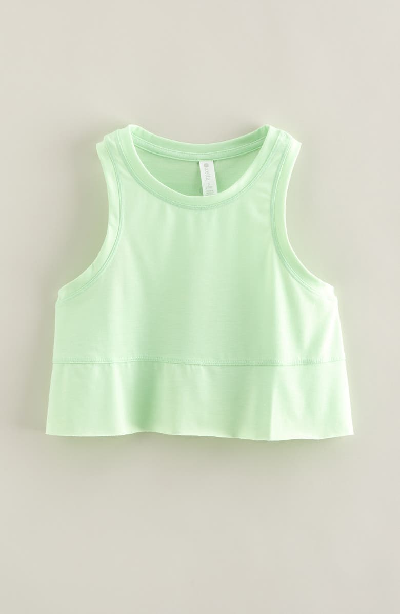 Zella Girl Kids' Freetime Side Slit Tank Top, Main, color, Green Verde