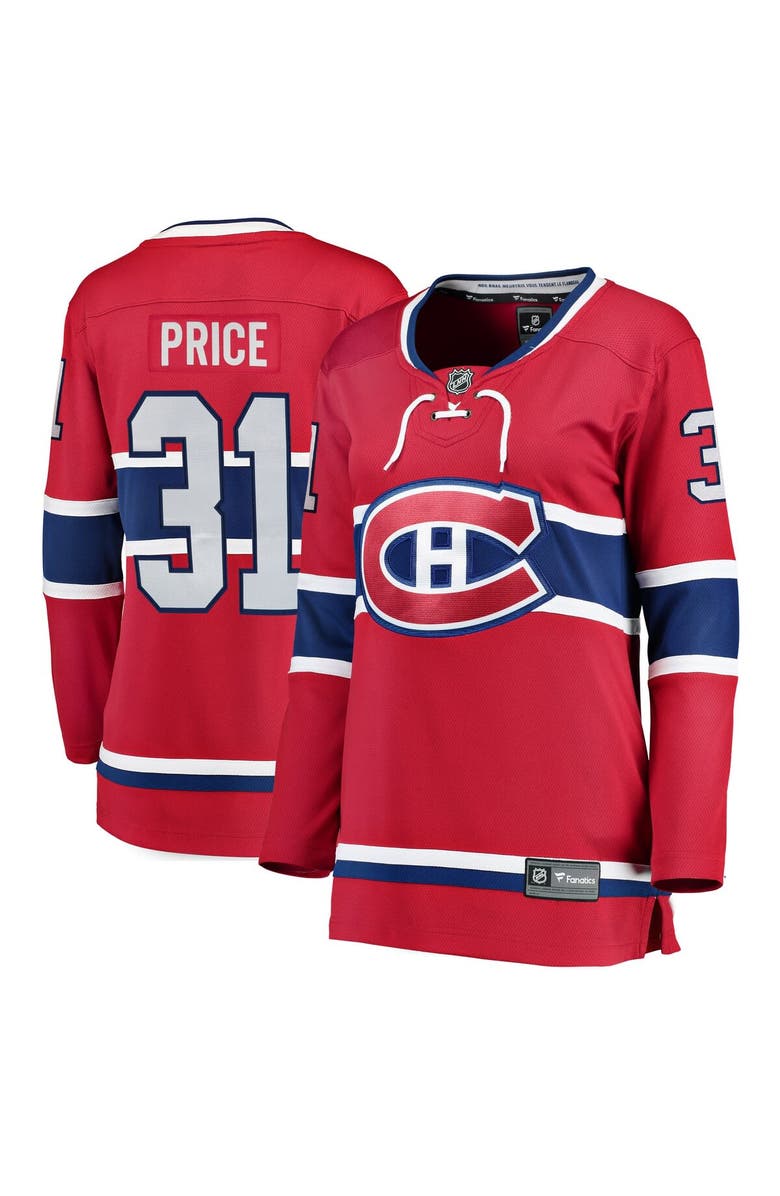 FANATICS Women's Fanatics Branded Carey Price Red Montreal Canadiens Home Breakaway Player Jersey, Main, color, Red