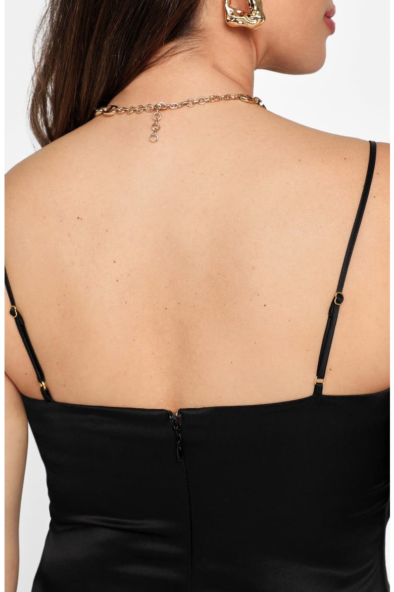 Aretha Drape Satin Camisole, Alternate, color, JET BLACK