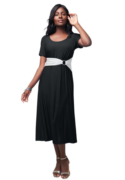 Buckle Midi Dress (Plus Available)