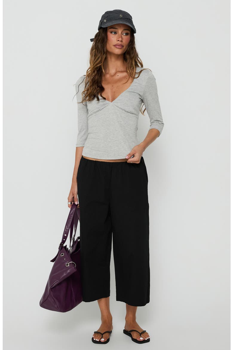 Lunea Mid Rise Crop Wide Leg Pants, Alternate, color, BLACK