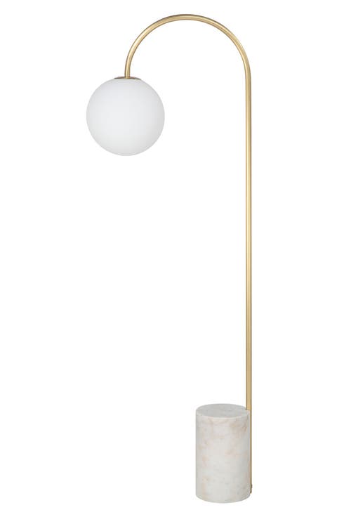 Merlot Satin Brass Floor Lamp