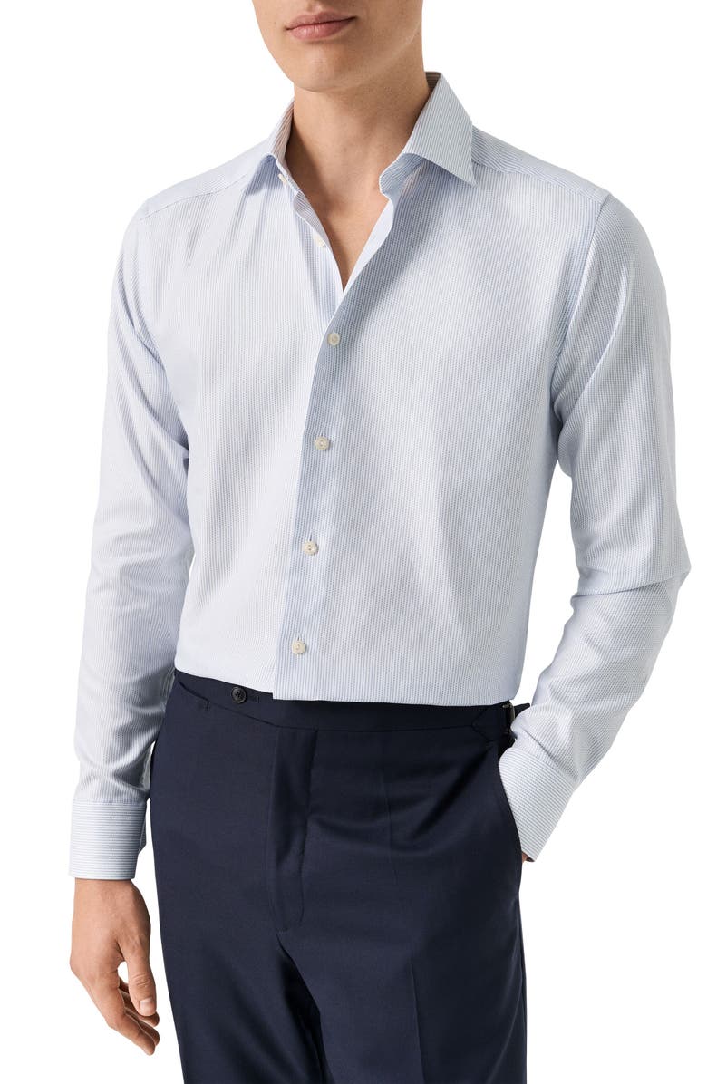 Eton Contemporary Fit Semi Solid Dress Shirt, Main, color, Light Blue