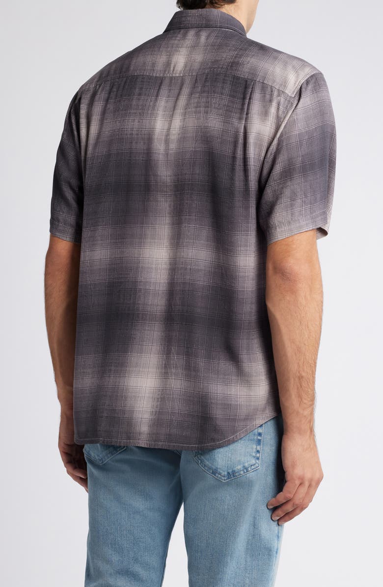 Tommy Bahama Madera Ombré Plaid Short Sleeve Silk Button-Up Shirt, Alternate, color,
