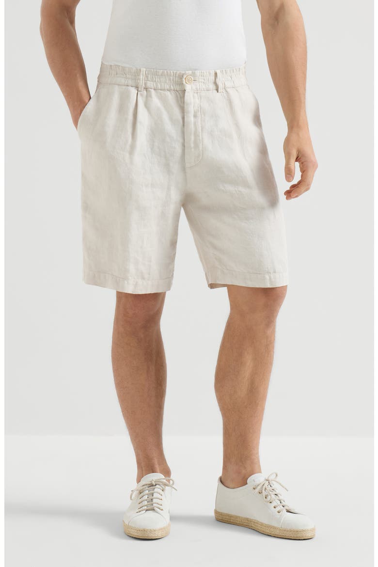 Linen Bermuda shorts, Main, color, Panama