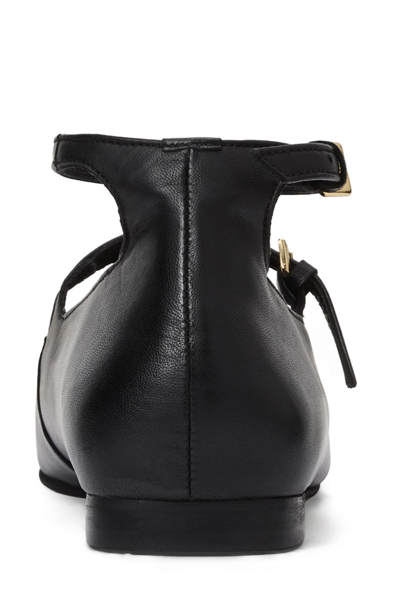 Bruno Magli Melanie Ankle Strap Flat, Alternate, color, Black Leather