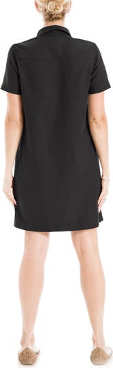 Short Sleeve Twill Shift Dress