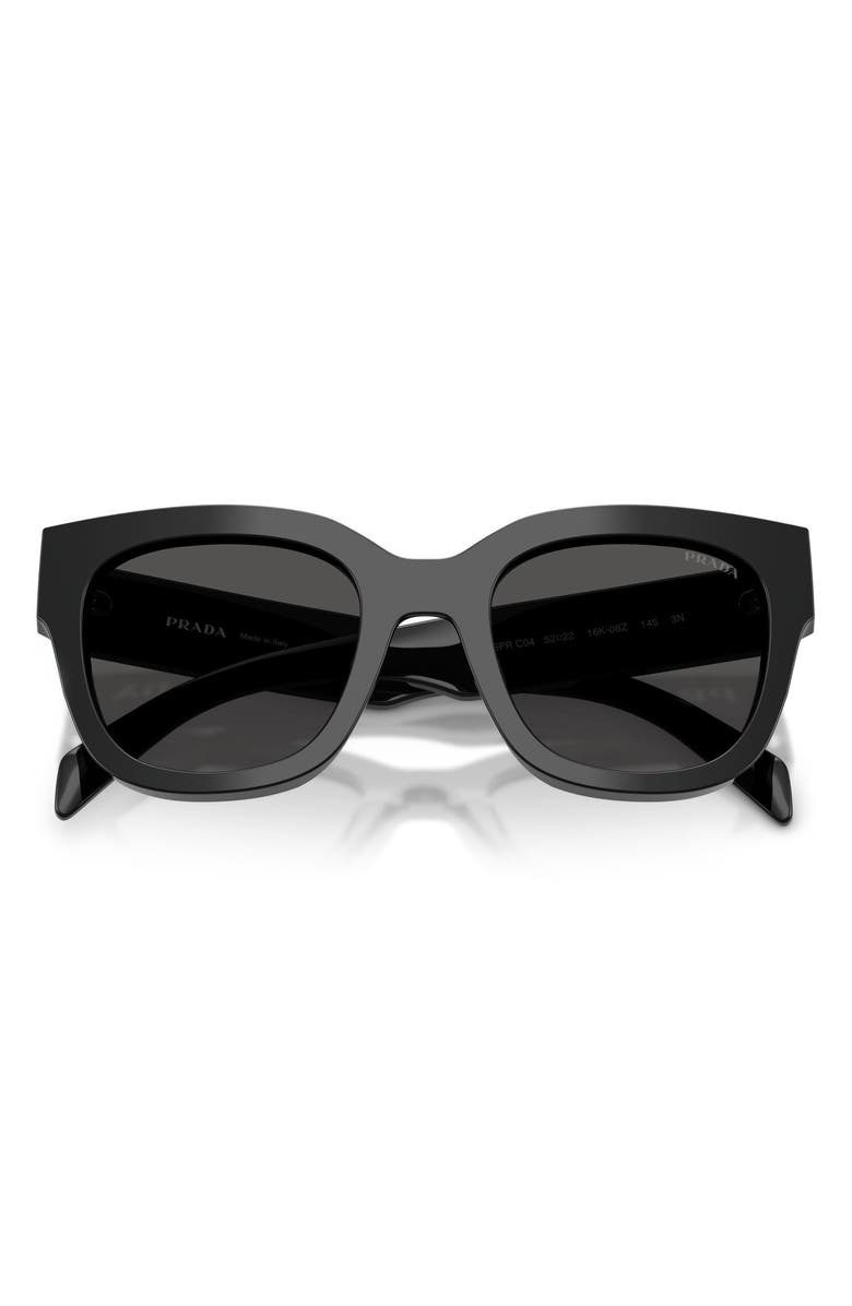 Prada 52mm Square Sunglasses, Alternate, color, Black / Dark Grey
