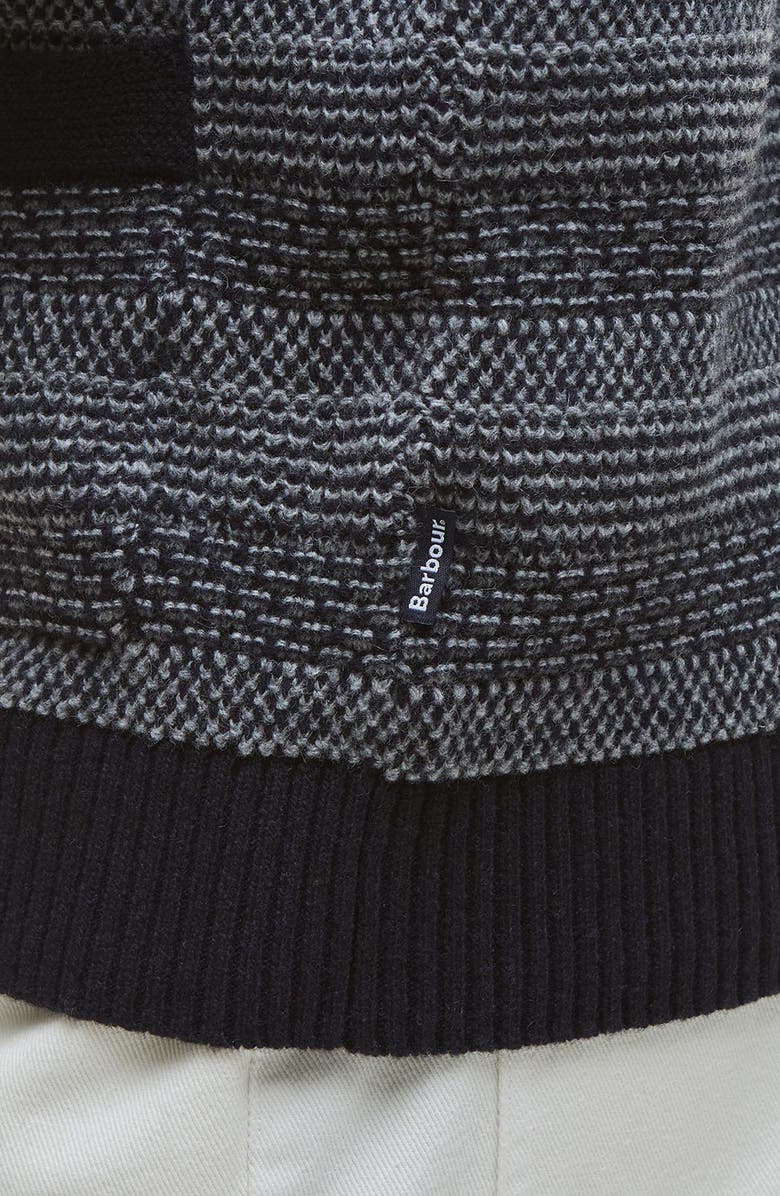 Barbour Helmsley Stripe Wool Zip Cardigan, Alternate, color, Navy