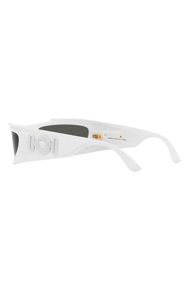 Versace 67mm Rectangular Sunglasses, Alternate, color, White