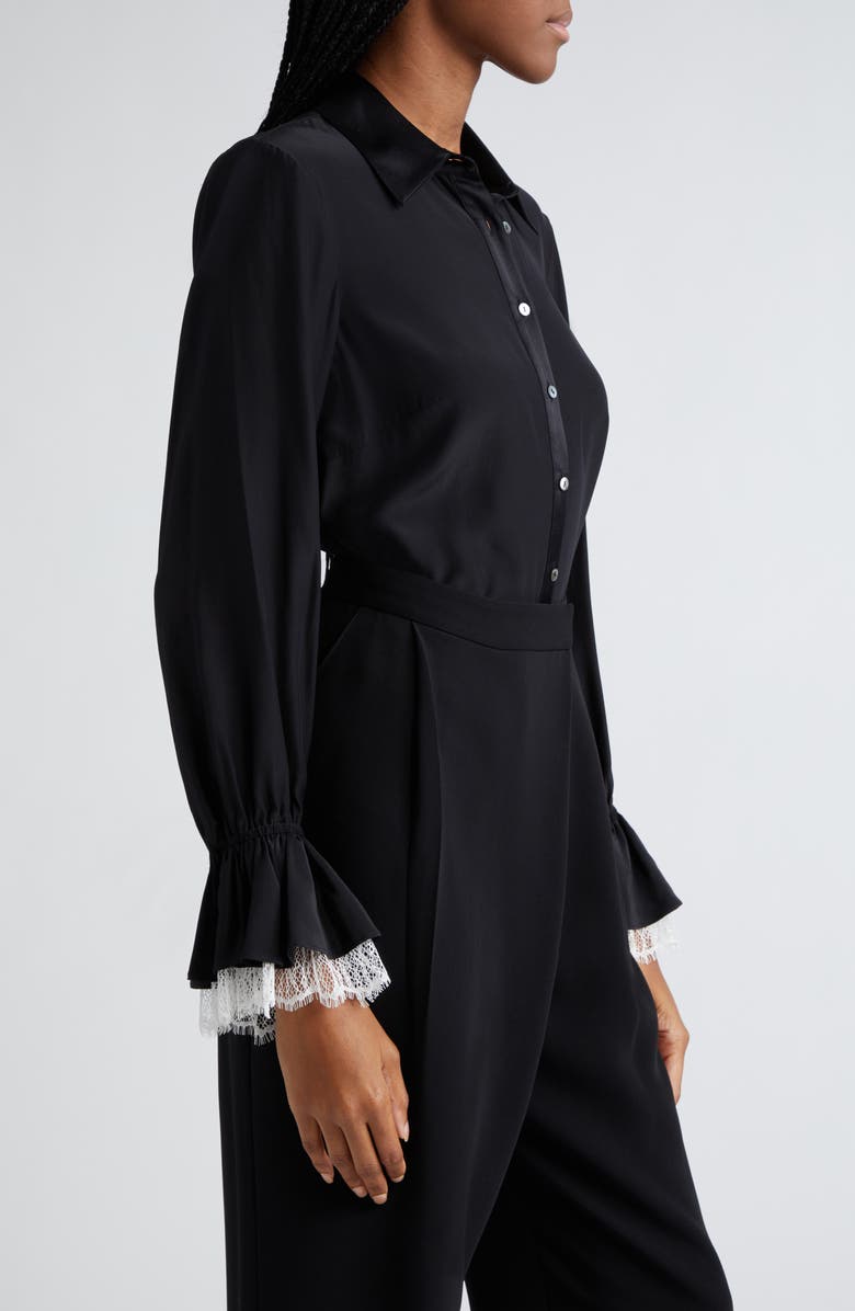 Cinq à Sept Roxie Lace Silk Shirt, Alternate, color,