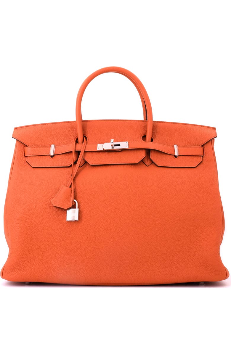 Pre-Owned Hermes Birkin Handbag Orange Togo with Palladium Hardware 40, Main, color, Terre Battue