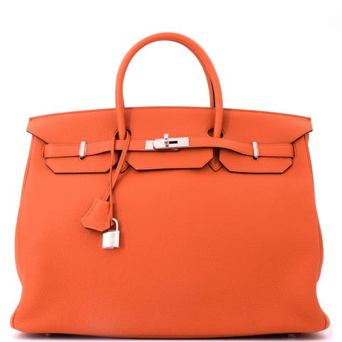 Birkin Handbag Orange Togo with Palladium Hardware 40