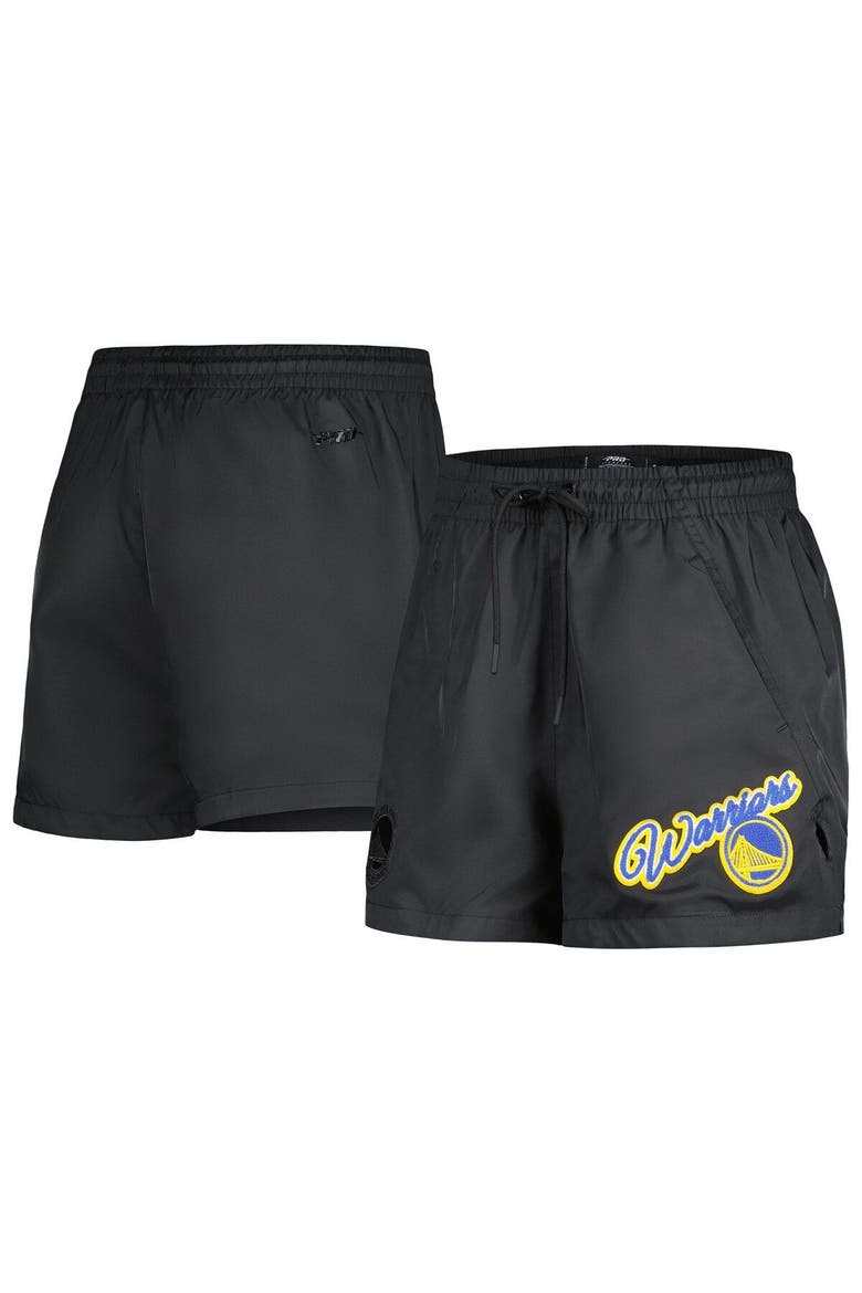 Women's Pro Standard  Black Golden State Warriors Script Woven Shorts, Main, color, Black