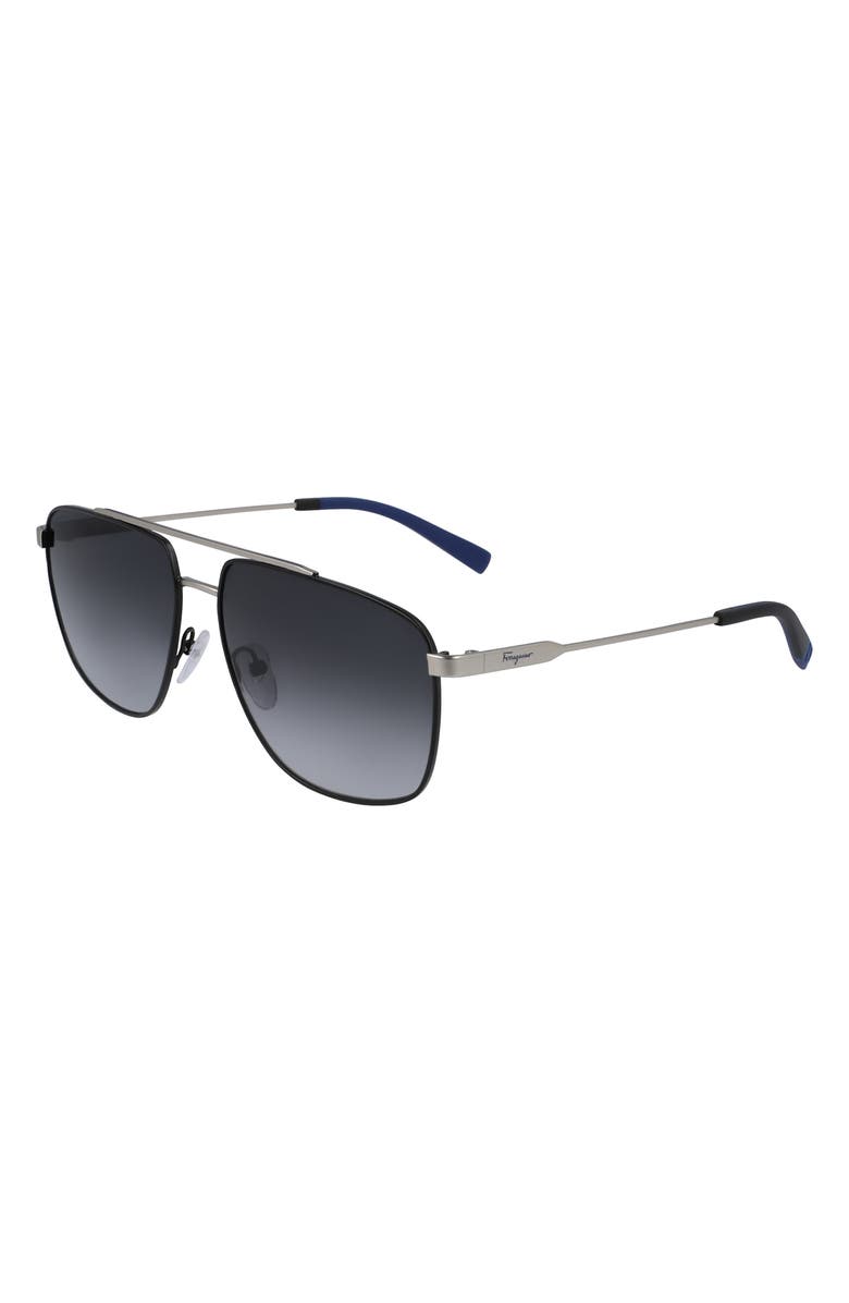 FERRAGAMO 60mm Gradient Navigator Sunglasses, Alternate, color,